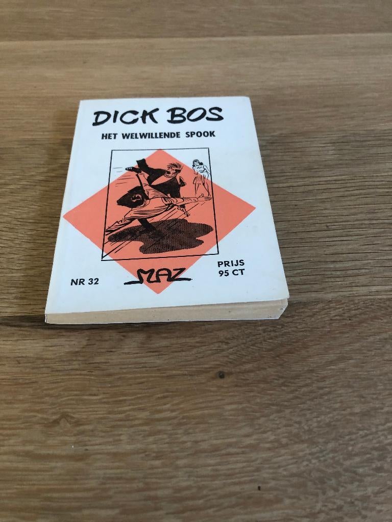 Dick Bos 32 Het Welwillende Spook (Ruitserie) herdruk 1965, Eén stripboek, Ophalen of Verzenden, Zo goed als nieuw, Alfred Mazure