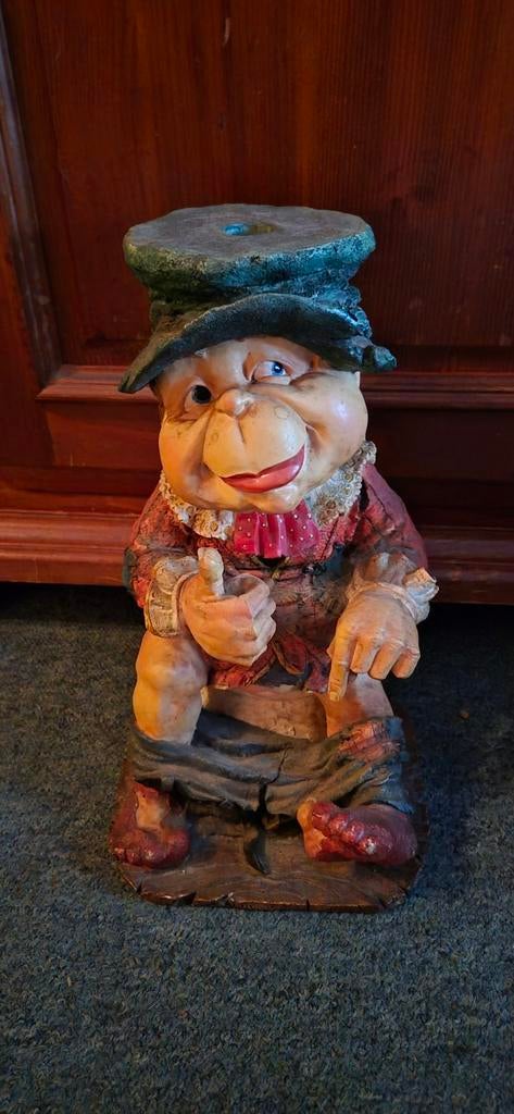 Grappig beeldje van een kabouter met een biertje, Ophalen, Zo goed als nieuw