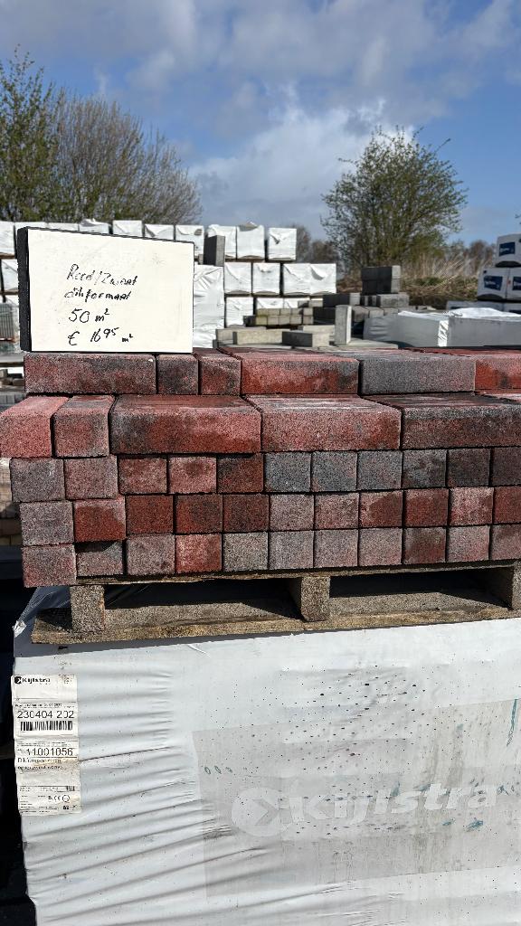 Dikformaat rood zwart 21x7, Klinkers, Ophalen of Verzenden, Zo goed als nieuw, 10 m² of meer