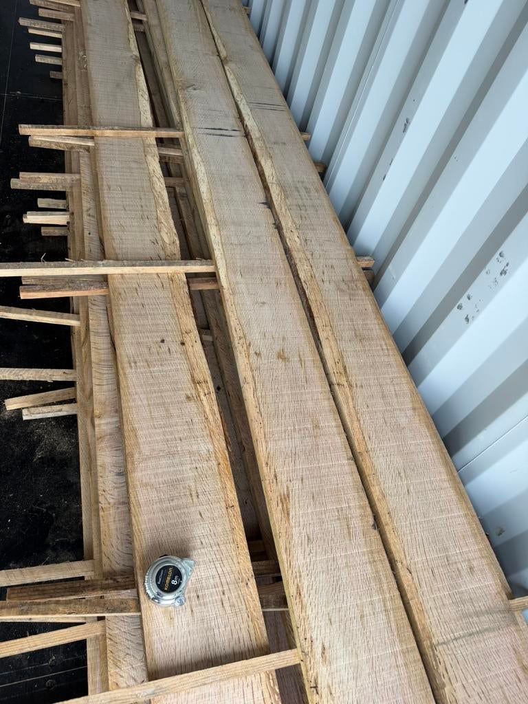 Mooie eiken planken 500x20x2,5 cm droog hout, Ophalen, Zo goed als nieuw, 250 cm of meer, Balken