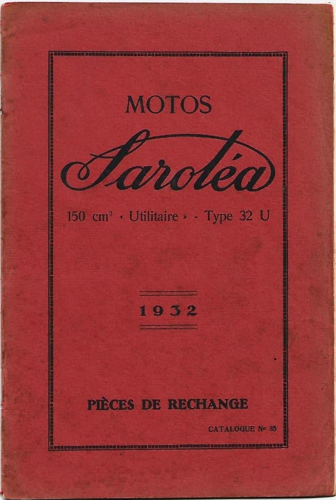 Sarolea 32 U 150 cc pieces de rechange onderdelenboek, Motoren, Ophalen of Verzenden, Overige merken