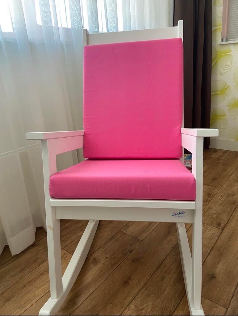 Holland schommelstoel met roze kussen, Huis en Inrichting, Stoelen, Ophalen, Gebruikt, Overige kleuren, Eén
