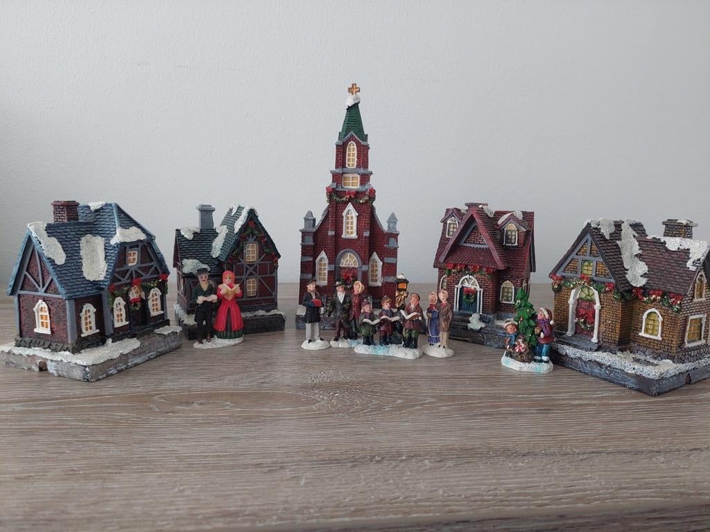 Kerstdorp met figuren, Diversen, Kerst, Ophalen, Zo goed als nieuw