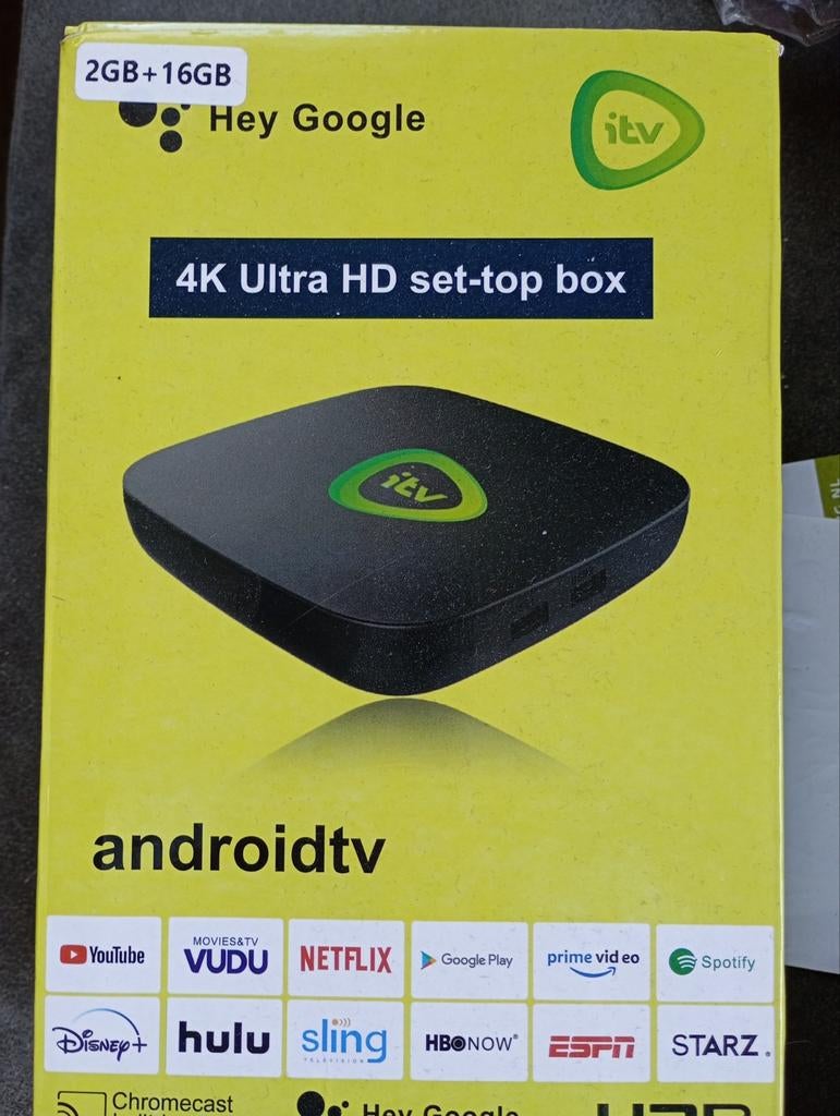 ITV 4K Ultra HD set-top box 2GB+16GB Android TV, Ophalen of Verzenden