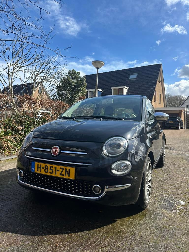 Fiat 500 1.2 Lounge 2019 | Cruise | Glazen dak | 57.000 km, Auto's, Zwart, Leder, Handgeschakeld, Particulier
