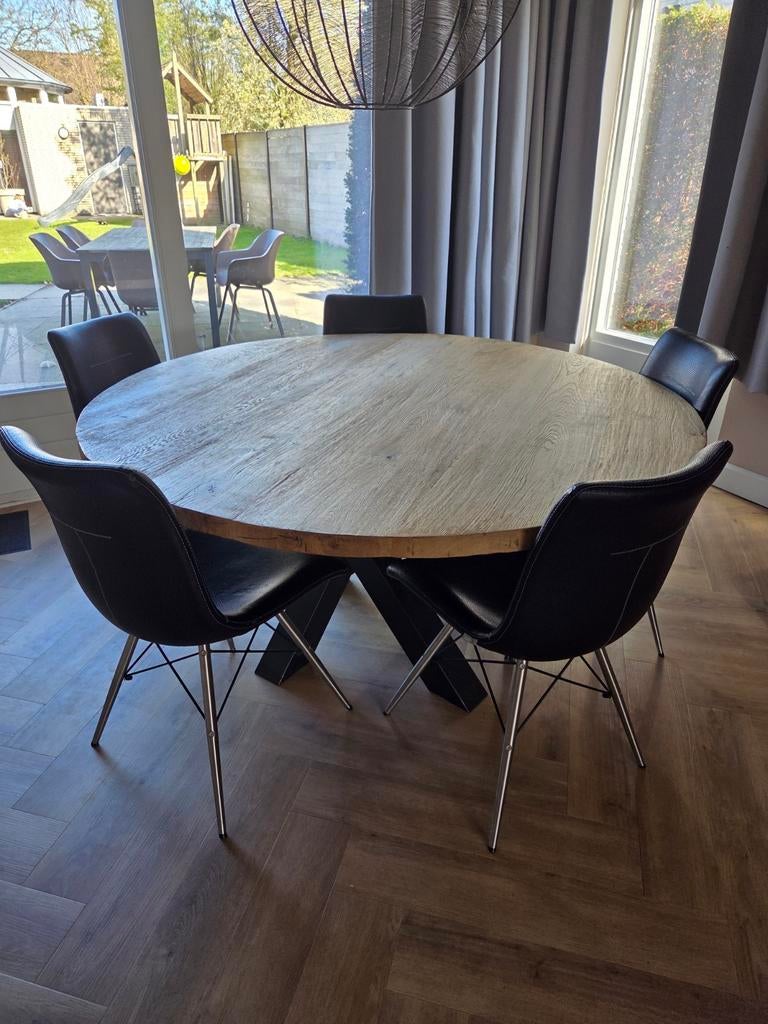 5x xooon ambra stoel zwart (kunst)leer, Ophalen, Gebruikt, Zwart, Leer