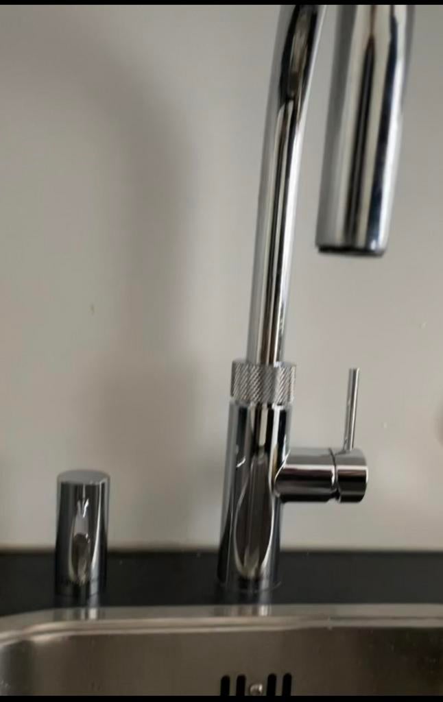 Quooker kraan 3 in 1 + quooker inbouw zeeppomp, Ophalen, Zo goed als nieuw, Chroom, Kraan