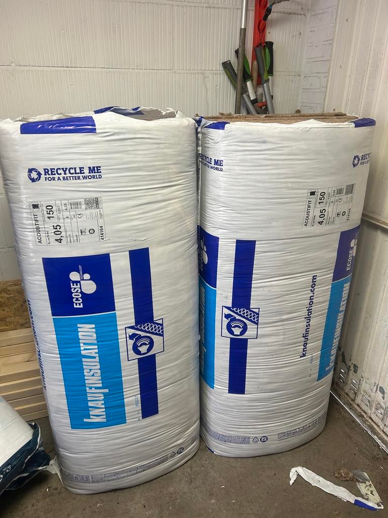 Knauf Acoustifit 150mm Glaswol Isolatie - 2 Pakken, Ophalen, Dakisolatie, 12 cm of meer, Nieuw