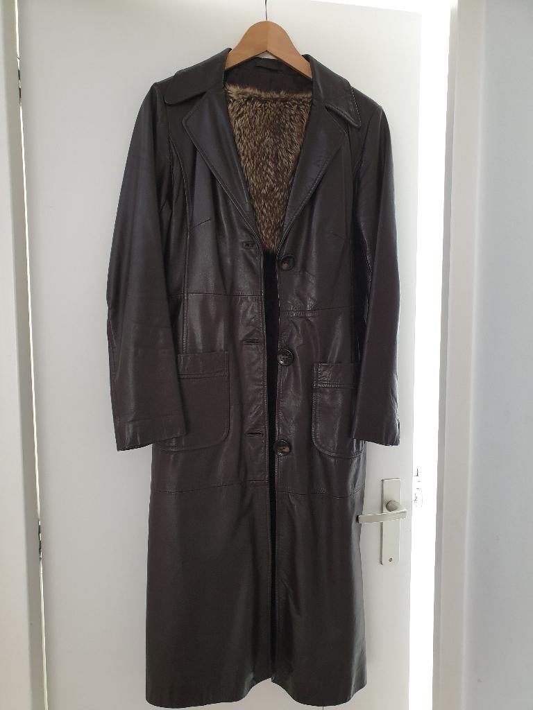 lederen jas, Ophalen, Zo goed als nieuw, Maat 46 (S) of kleiner, Bruin