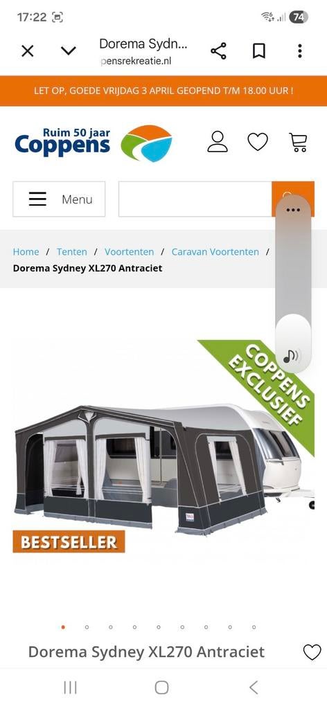 Dorema Sydney voortent omloopmaat 14 (975/1000), Caravans en Kamperen, Ophalen of Verzenden, Zo goed als nieuw