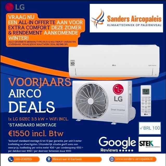 Airco systemen koelen/verwarmen binnen 5weken!, Verwarmen, Nieuw, Ophalen of Verzenden, 100 m³ of groter