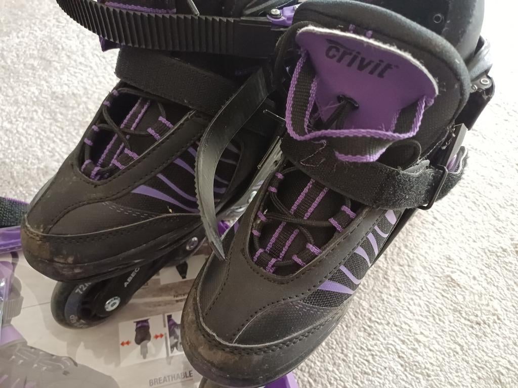 Crivit inline skates, zwart met paars, Sport en Fitness, Skeelers, Ophalen of Verzenden