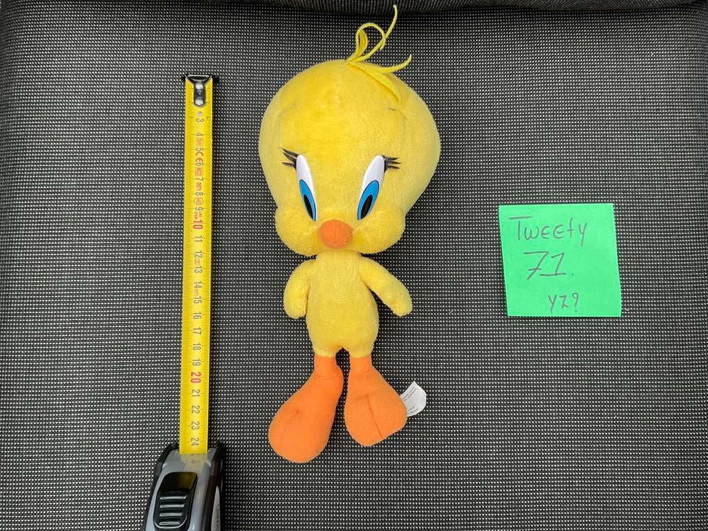 Zgan, niet kapot, Looney Tunes Tweety knuffel 20/25cm, Ophalen, Looney Tunes, Zo goed als nieuw, Beeldje of Figuurtje