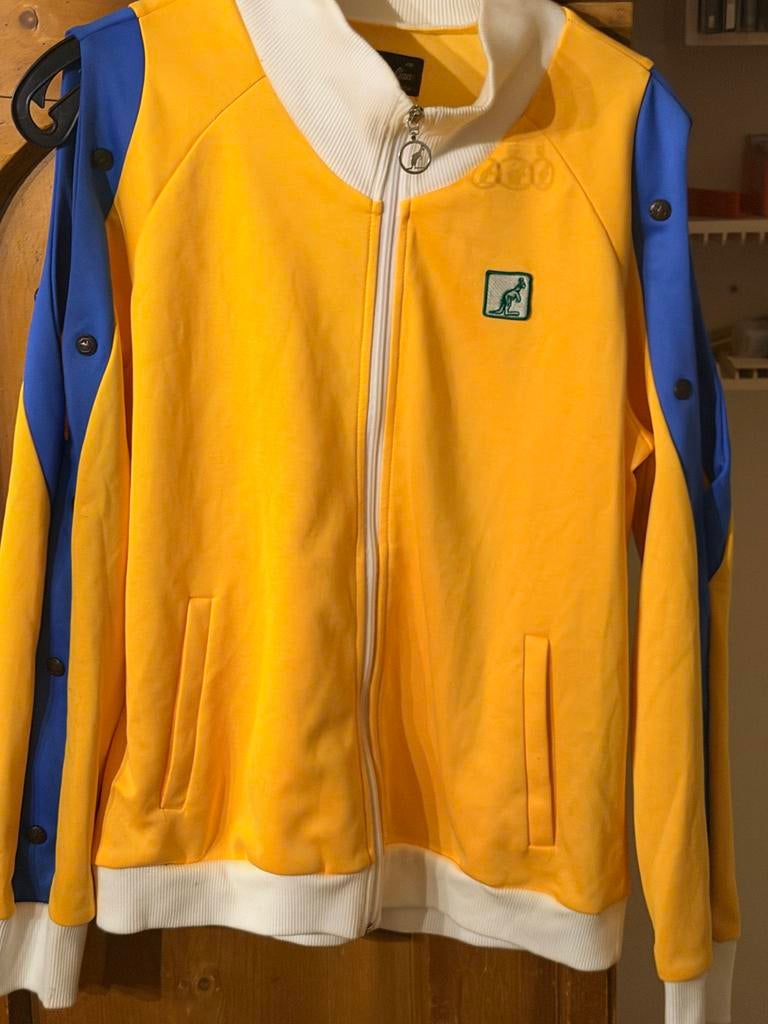 Australian Jasje - Geel met Blauw, Kleding | Dames, Jassen | Zomer, Gedragen, Maat 46/48 (XL) of groter, Geel, Verzenden