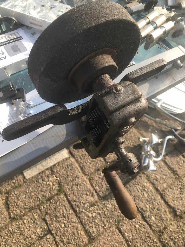 Antieke handmatig slijpsteen, Antiek en Kunst, Antiek | Gereedschap en Instrumenten, Ophalen of Verzenden