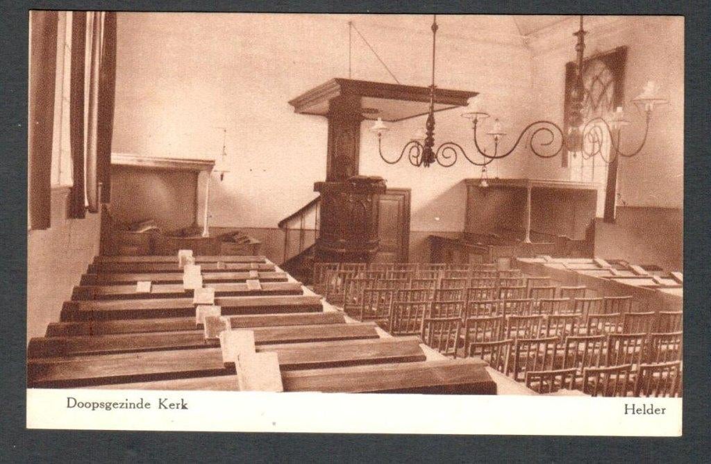 Oude ansicht - Den Helder - Doopsgezinde Kerk - NH, Ophalen of Verzenden, 1940 tot 1960, Ongelopen, Noord-Holland