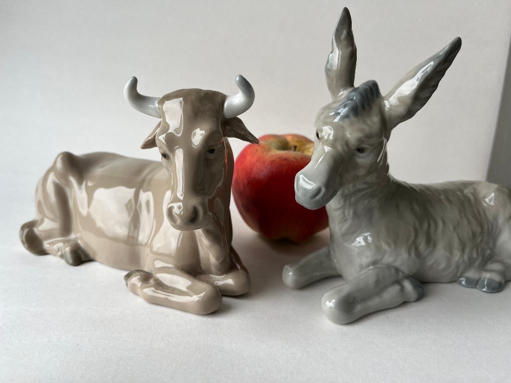 Nao porseleinen beelden : os en ezel, Diversen, Kerst, ., Ophalen of Verzenden, Zo goed als nieuw, .