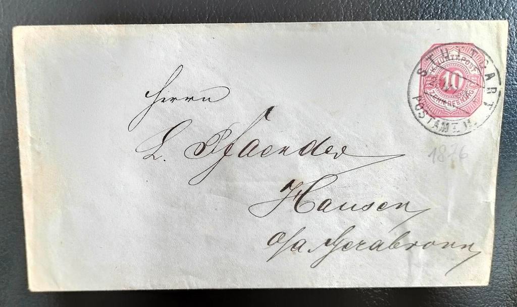 Alt Deutschland Envelop K.Württ.Post 10 Pfennig 1876., Verzenden, Envelop