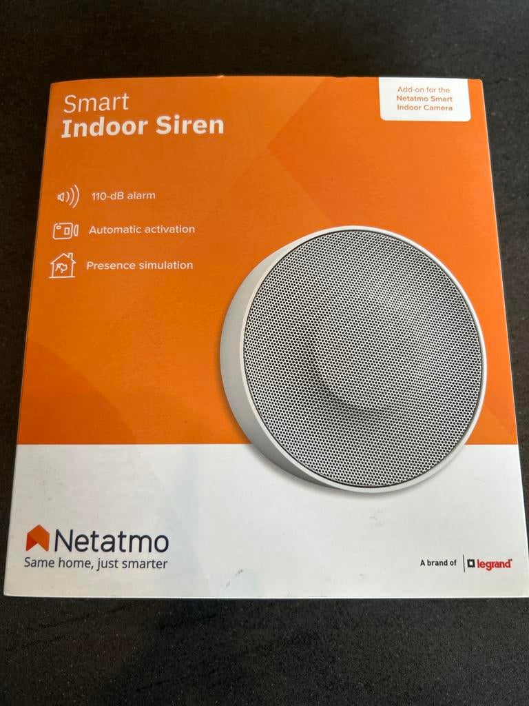 Netatmo Smart Indoor Siren - Slimme Binnensirene, Sirene, Nieuw, Ophalen of Verzenden, Overige soorten