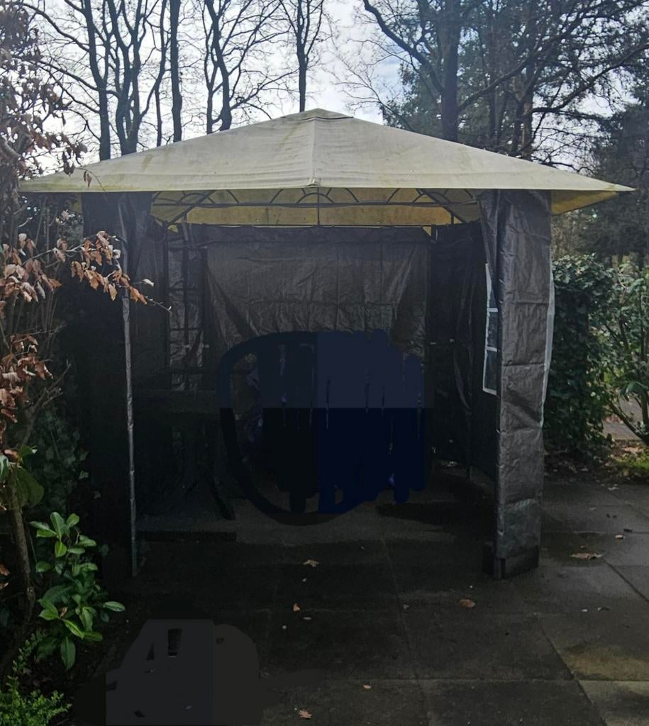 Metalen partytent met stoffen dak, Ophalen, Gebruikt, Minder dan 4 meter, Paviljoen