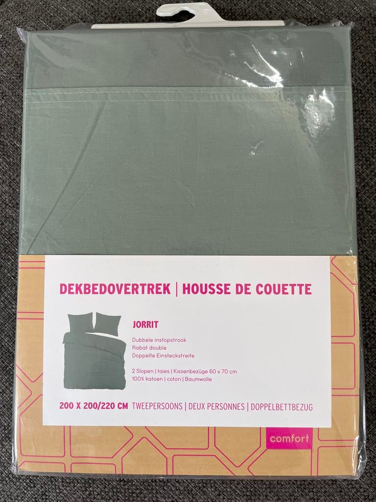 Dekbedovertrek Jorrit 200x200/220 Leenbakker, Dekbedovertrek, Ophalen of Verzenden, Groen, Nieuw