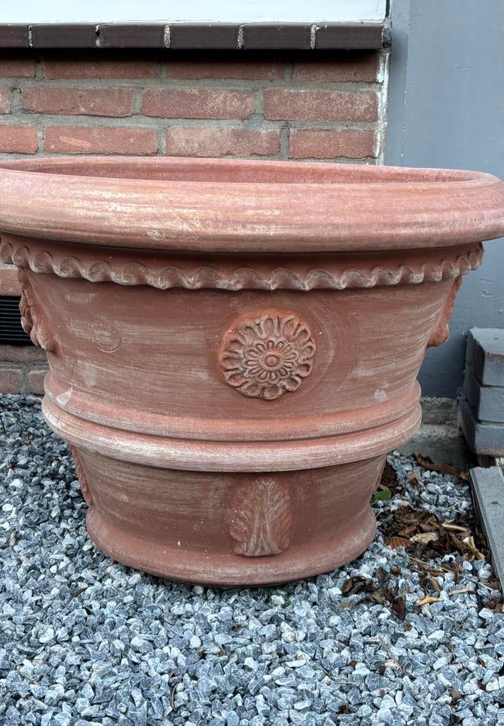 Handgemaakte Italiaanse terracotta pot | Orvieto, Ophalen, 40 cm of meer, Rond, Nieuw