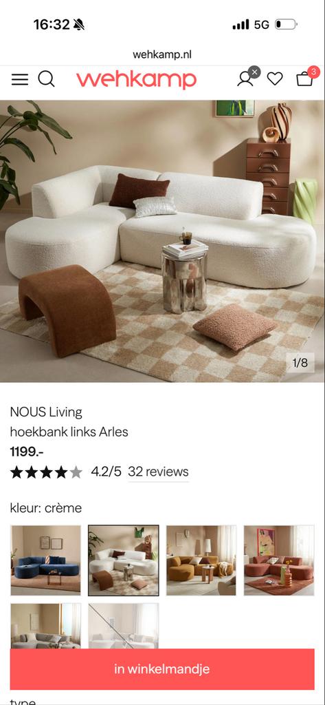 Paarse hoekbank links, Huis en Inrichting, Banken | Bankstellen, Ophalen, 250 tot 300 cm, Hoekbank, Driepersoons