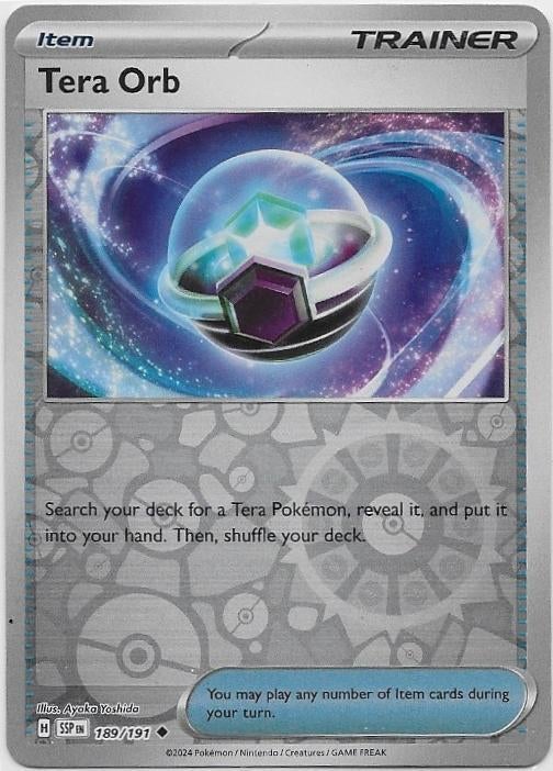 Surging Sparks,  Tera Orb [reverse] 189/191, Verzenden, Nieuw, Losse kaart