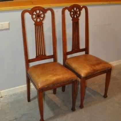 Art Deco schapenleren met ROZET stoelen (2), Ophalen of Verzenden