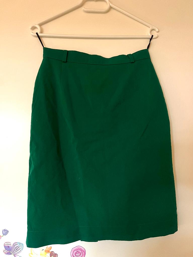 Vintage franse groen wollen chique kokerrok rok Rodier 36 38, Kleding | Dames, Rokken, Zo goed als nieuw, Maat 36 (S), Groen, Boven de knie
