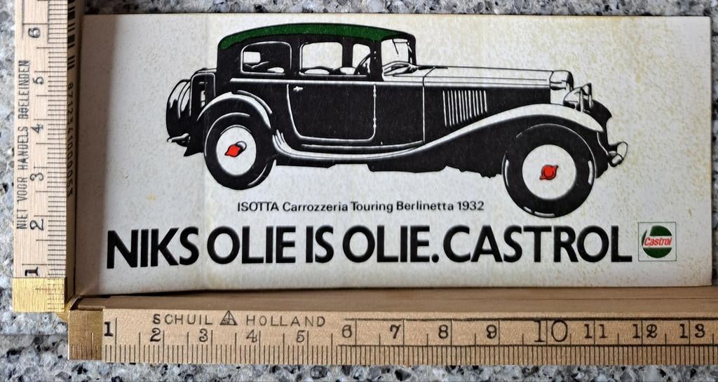 Vintage sticker Castrol olie klassieke oldtimer, Ophalen of Verzenden, Zo goed als nieuw