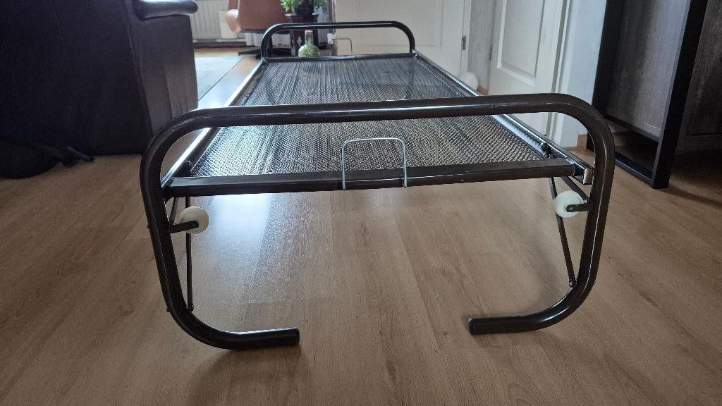 Onderschuifbed 80 x 180 cm, Eenpersoons, Bruin, 80 cm, Metaal