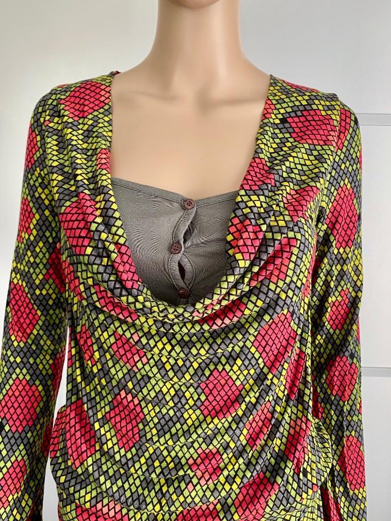 j104 DEPT maat S=36 jurk, jurkje,  tuniek roze/groen/zwart, Kleding | Dames, Jurken, Ophalen of Verzenden, Zo goed als nieuw, Maat 36 (S)