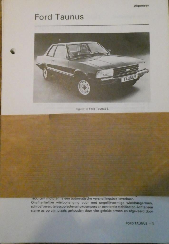 Ford Taunus 1979 - 1981 autotechnisch handboek, Auto diversen, Verzenden