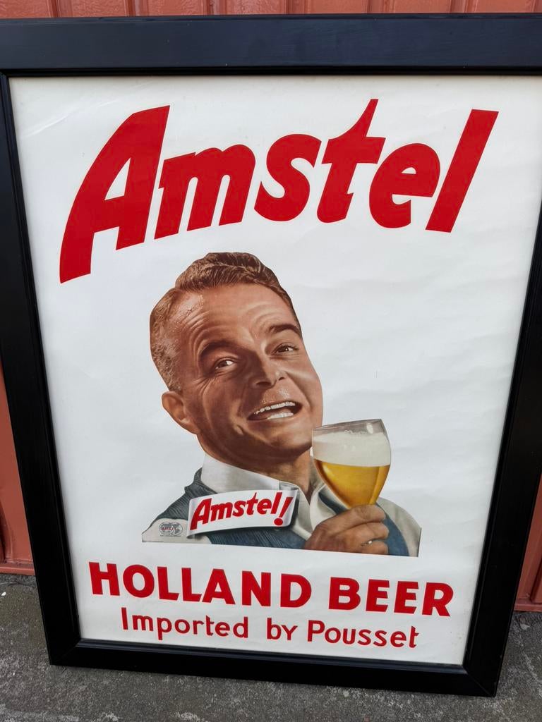 Amstel reclame poster, Verzamelen, Merken en Reclamevoorwerpen, Ophalen, Reclamebord, Gebruikt, I