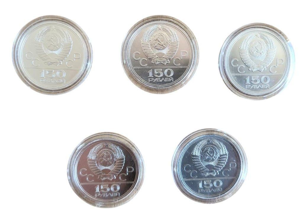 Platina Rusland halve troy ounce munten 5 stuks, Ophalen of Verzenden, Platina