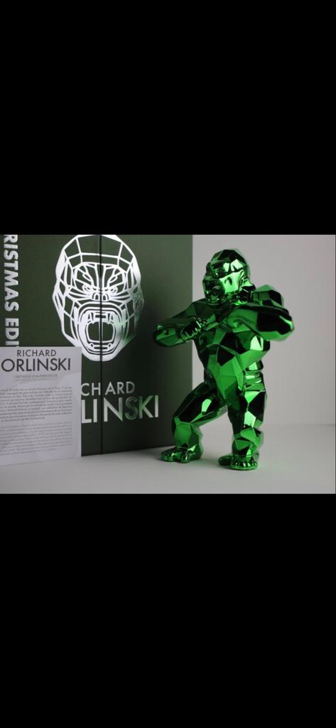 Richard Orlinski - Kong Christmas Green Edition - Zeldzaam!, Minder dan 20 cm, Kunststof, Ophalen of Verzenden, Zoogdier