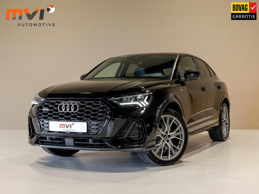 Audi Q3 Sportback 45 TFSI quattro 2x S-Line / 230pk / Panora, Gebruikt, 4 cilinders, Leder en Stof, Zwart