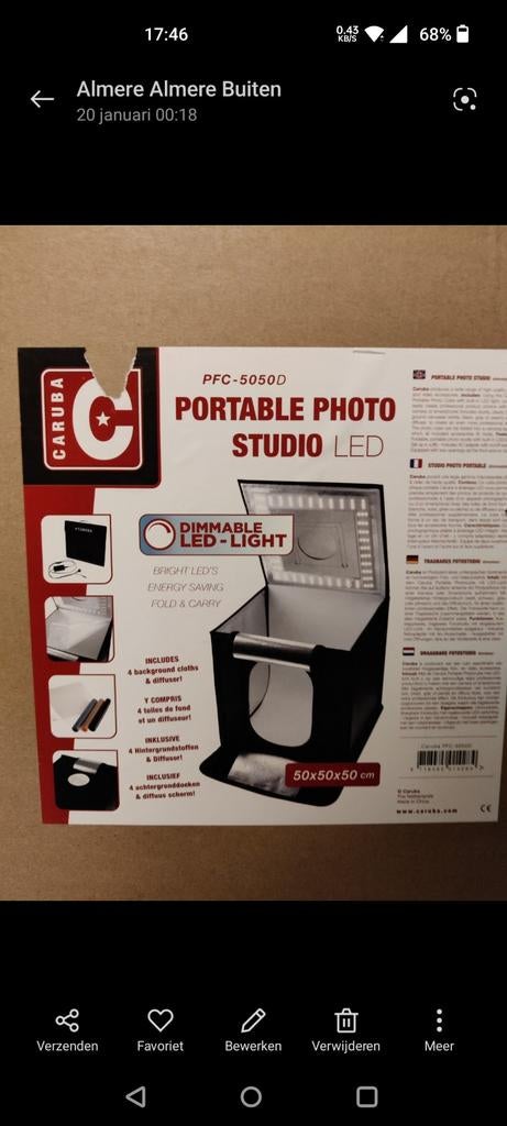Portable Photo Studio LED 50x50x50cm - Zo goed als nieuw, Ophalen of Verzenden