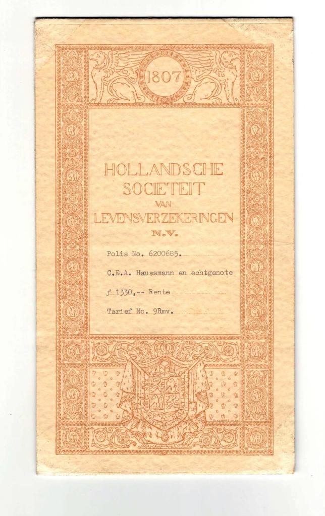 Polismapje van Hollandsch Sociëteit v Levensverzekeringen, Ophalen of Verzenden, Gebruikt, Verpakking