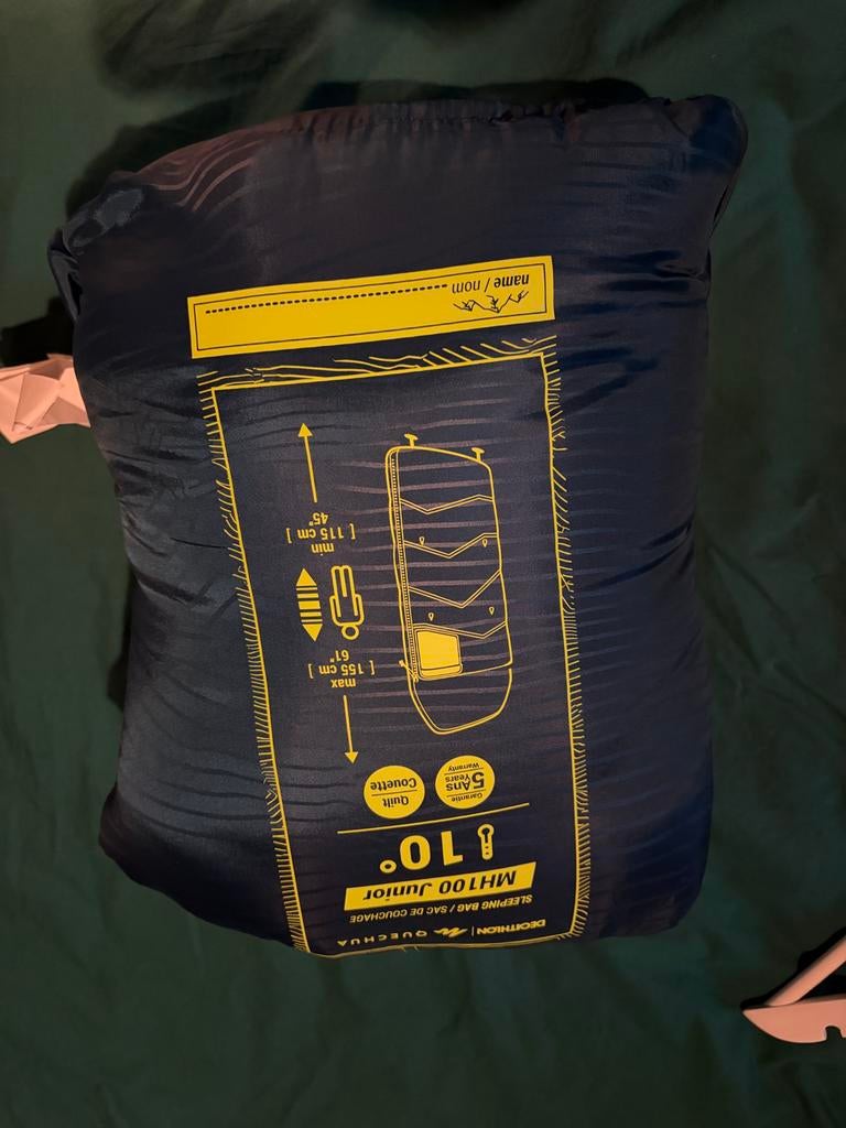 Quechua MH100 Junior Slaapzak 10C - Ideaal voor Kinderen, Caravans en Kamperen, Ophalen of Verzenden, Zo goed als nieuw