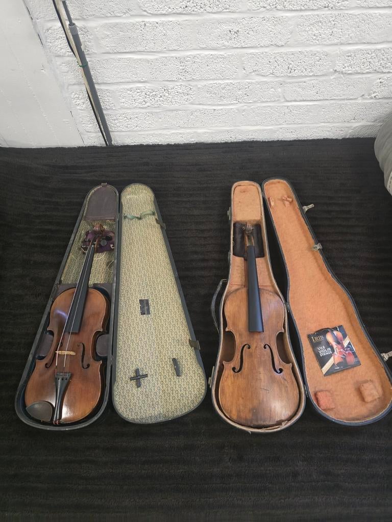 Antieke 4/4 violen met brandmerk, Gebruikt, Viool, Ophalen of Verzenden, 4/4-viool