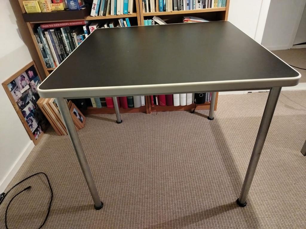 Gispen 515 Dutch original 90 x 90 tafel, Huis en Inrichting, Tafels | Eettafels, Ophalen, Gebruikt, Overige materialen, Vierkant