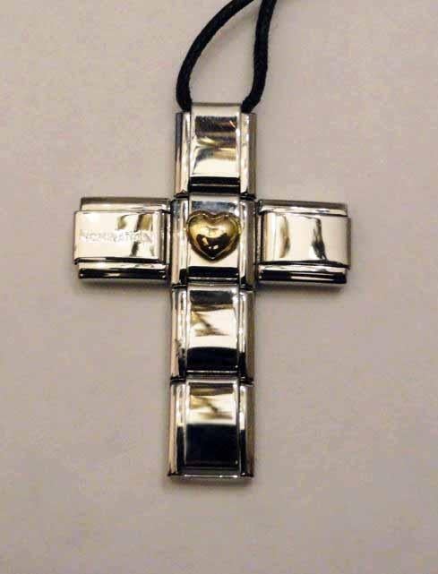 Ketting Kruis Hanger Nomination RVS Goud, Ophalen of Verzenden, Nieuw, Goud, Overige materialen