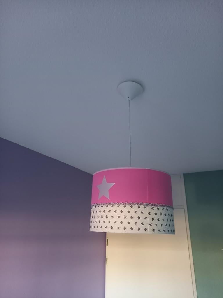 Roze kinderlamp met sterren voor de kinderkamer, Kindvriendelijk, Speels, Modern, Gebruikt, Ophalen of Verzenden, Minder dan 50 cm