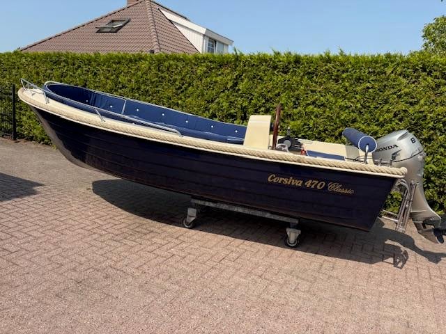VAARKLAAR! Corsiva 470 Classic met Honda 8 PK (bj 2007), Gebruikt, Polyester, Overige brandstoffen, 3 tot 6 meter