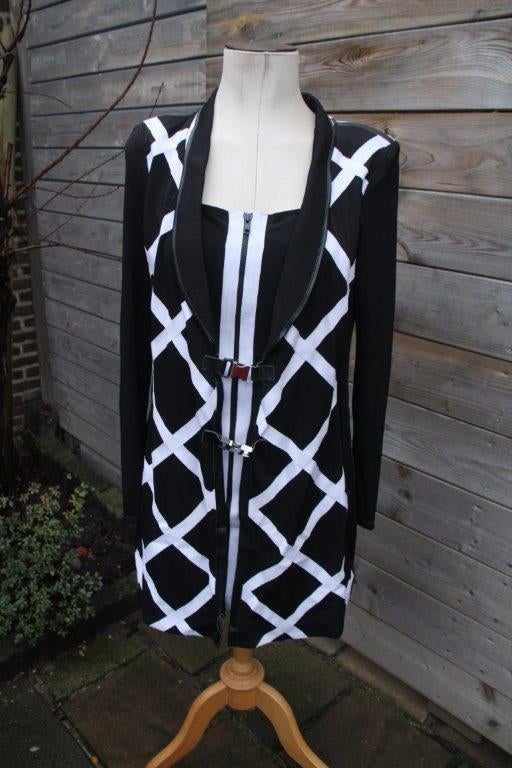 Jasje zwart/ offwhite Za-Ek mt 40 vaste prijs, Maat 38/40 (M), Za-EK, Zwart, Ophalen of Verzenden