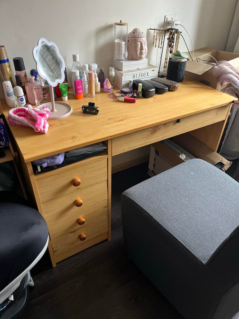 IKEA bureau met lades - Gebruikt, Huis en Inrichting, Ophalen, Overige typen, Gebruikt, Bruin
