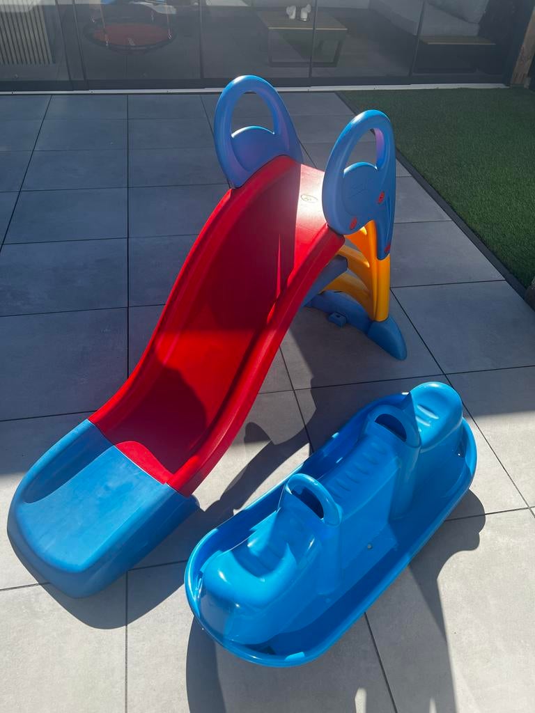 Smoby glijbaan met wateraansluiting en wip, Ophalen, Gebruikt