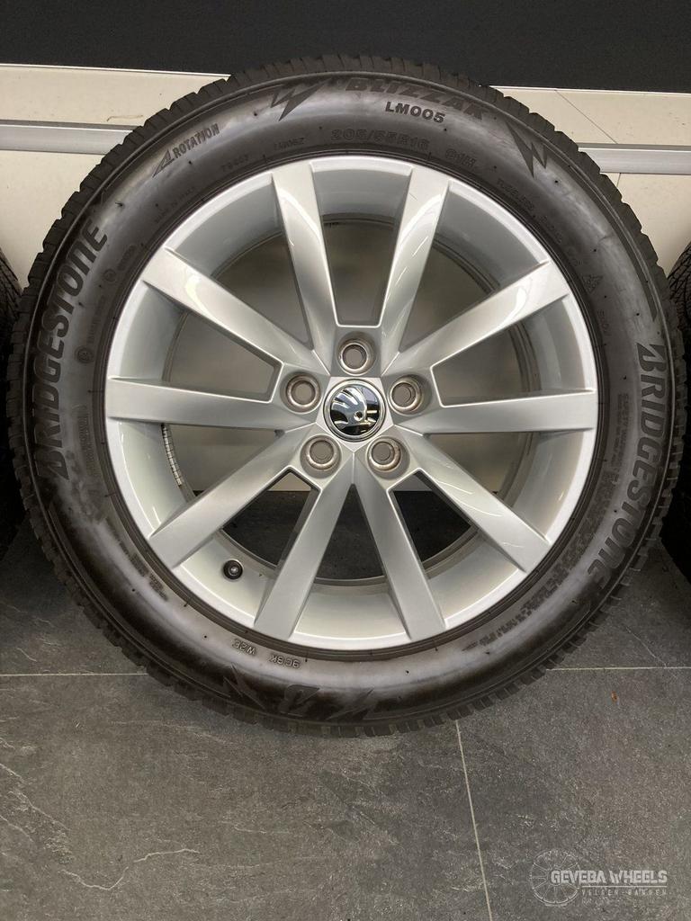 16” originele Skoda Scala velgen + winterbanden 5x100 657601, Gebruikt, -, Banden en Velgen, -